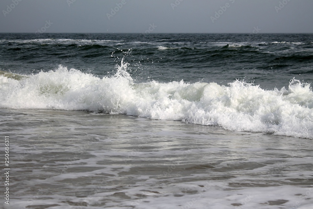 beautiful sea view with strong sea waves