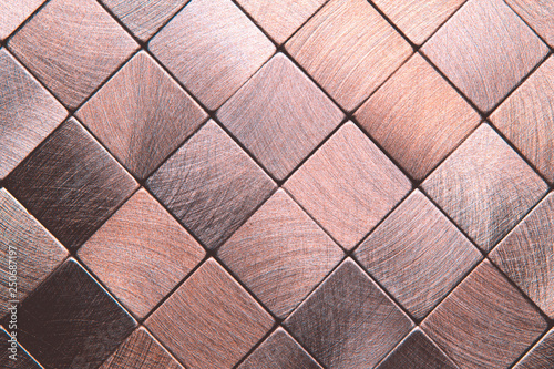 abstract mosaic background, copper metal texture