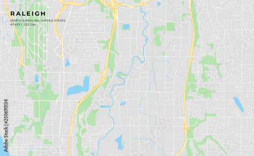 Printable street map of Raleigh  North Carolina