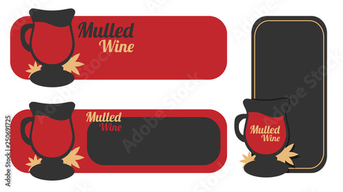A glass of drink Mulled wine. Template. Vector illustration, flat style.