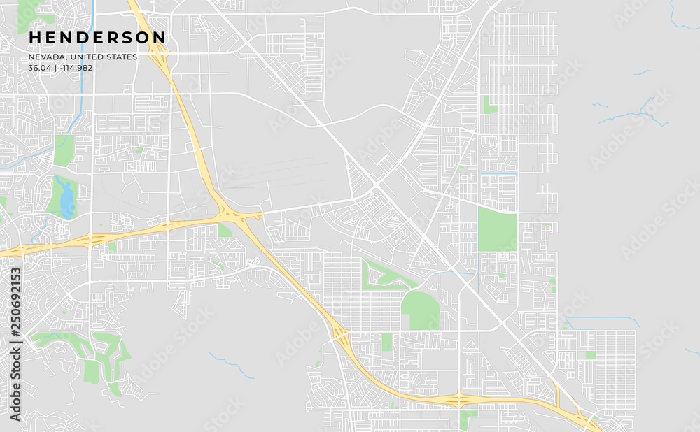Printable street map of Henderson, Nevada