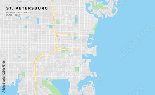 Printable street map of St. Petersburg  Florida