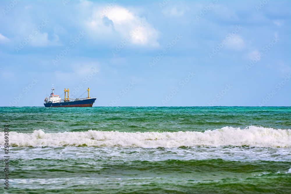 Dry cargo ship in the Sea