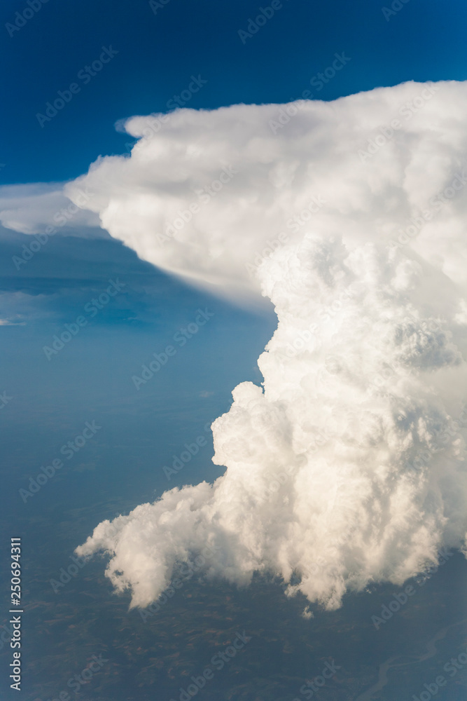 white clouds seen from flying aircraft
