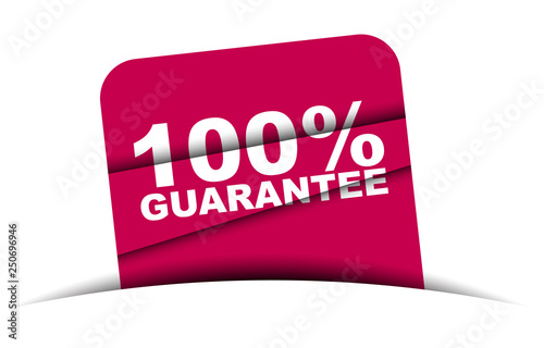 red vector banner 100% guarantee