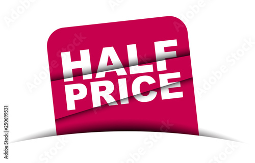 red vector banner half price