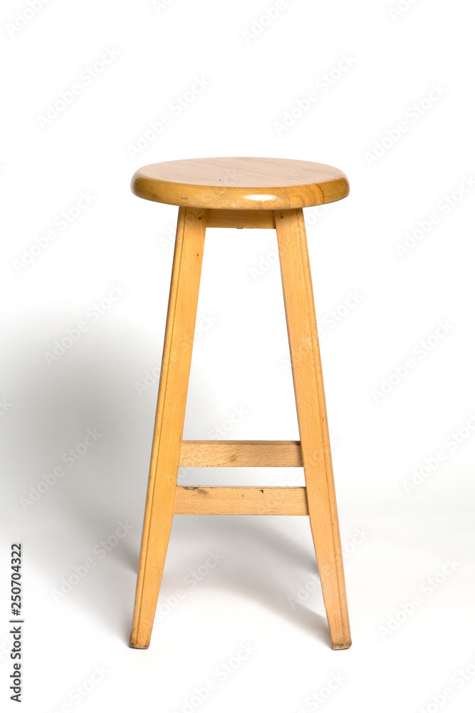 light brown wooden stool