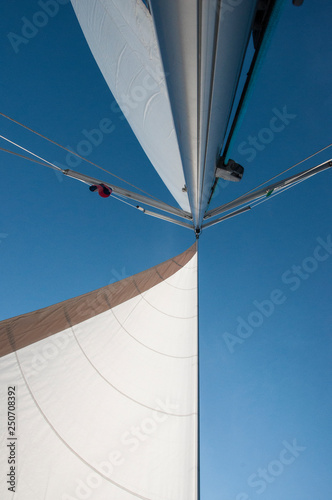 Sail, mainmast and sky