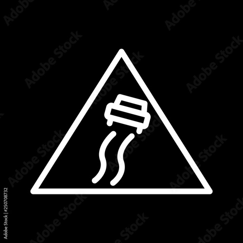 Vector Slippery Road Sign Icon