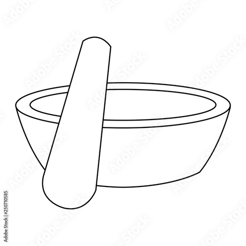 Spa wooden bowl and stick black and white