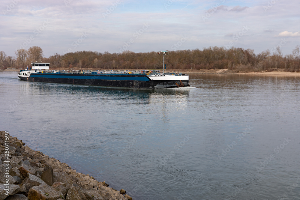 the river cargo ship in Frankenthal Germany