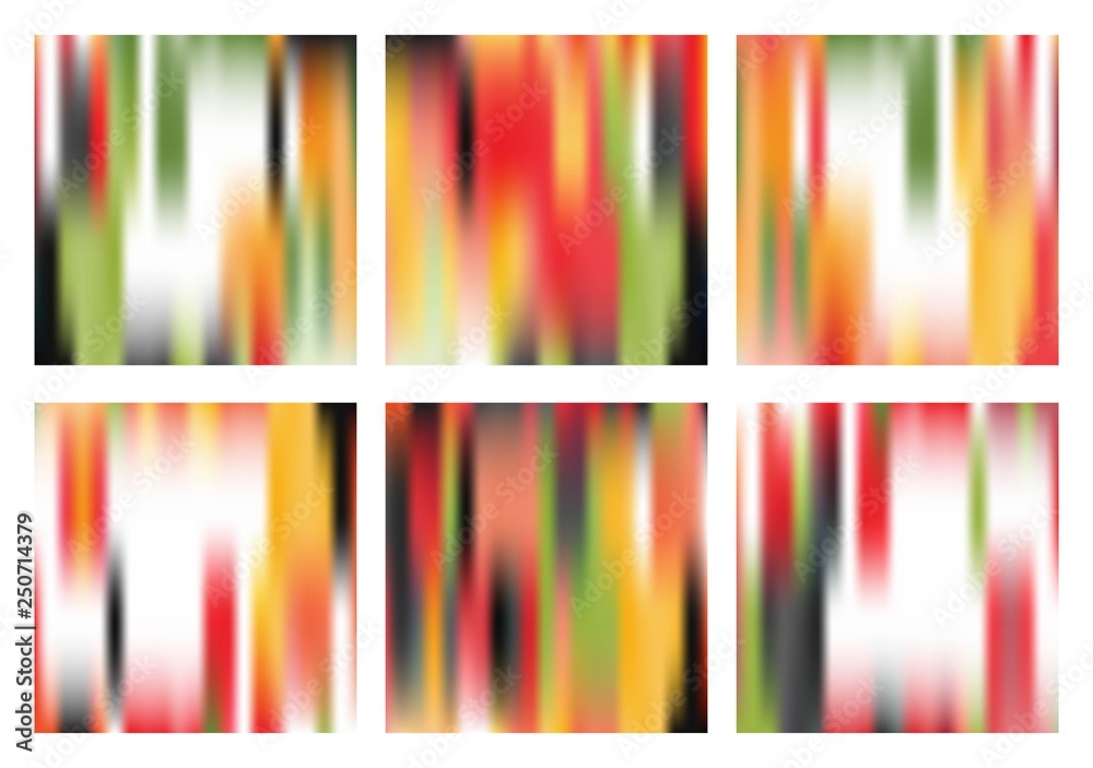 set of motley blur cards, template for design