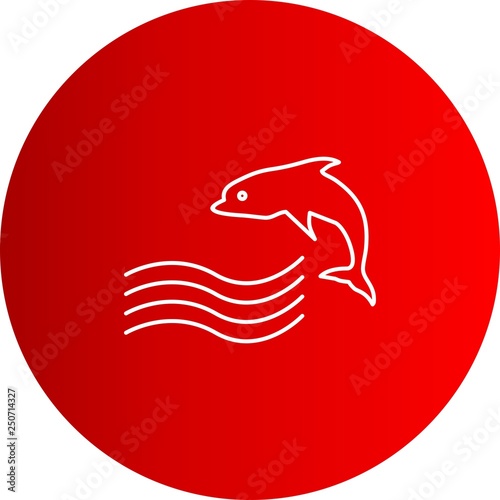 Vector Swimming Dolphin Icon