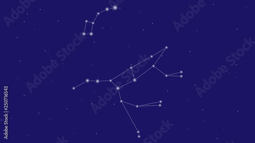 Ursa Major and Ursa Minor constellations vector design photo