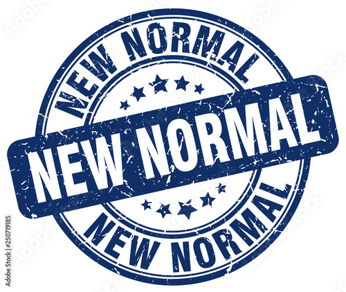 new normal blue grunge stamp