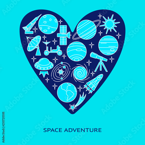 Space theme concept banner with place for text