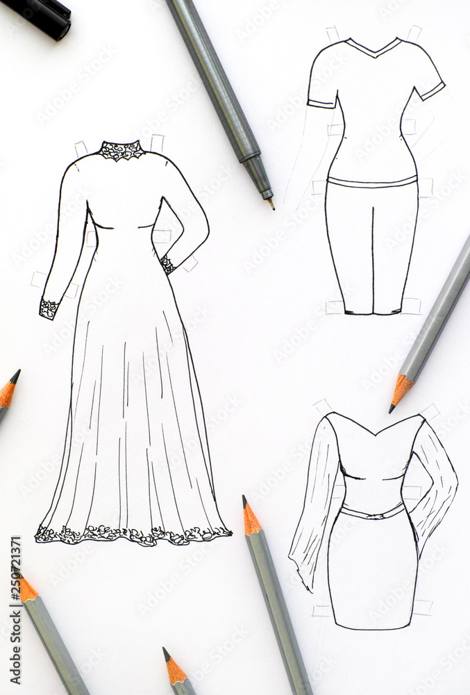 Paper doll cheap sketch