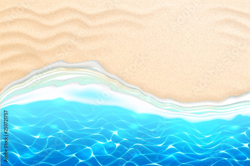 Vector seaside beach azure waves sand coast © belokrylowa