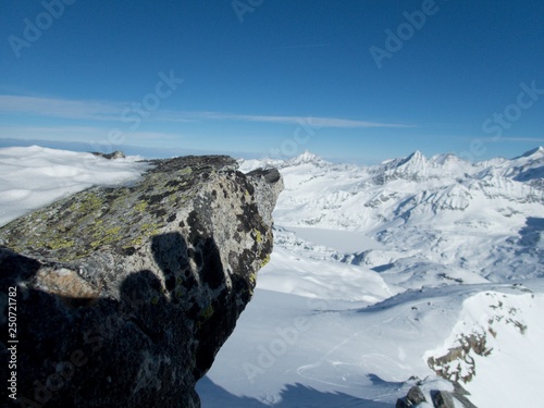 winter skitouring adventure in granastpitzgruppe mountains in austrian alps photo