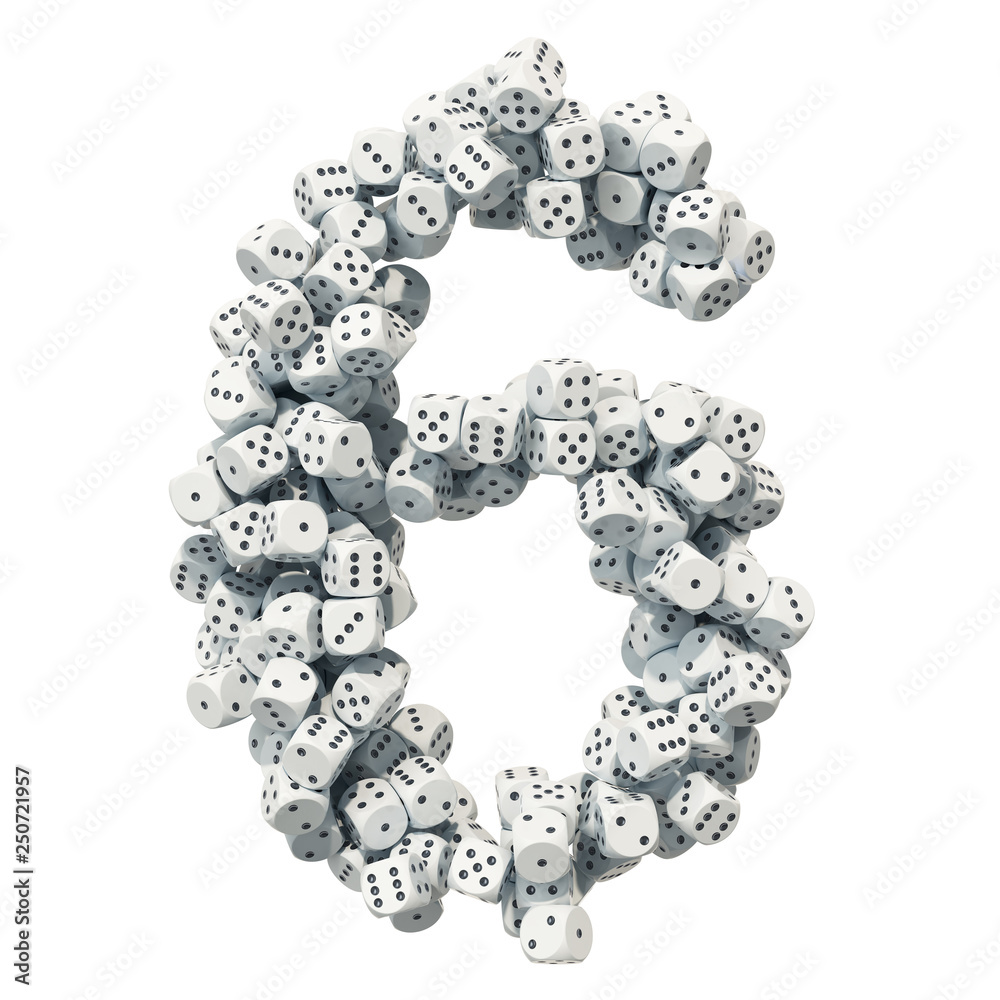 Number 6, from gambling dice. 3D rendering Number 6, from gambling dice. 3D rendering