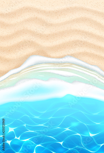 Vector seaside beach azure waves sand coast