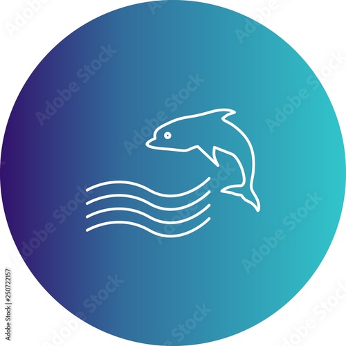 Vector Swimming Dolphin Icon
