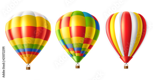 Carta da parati Vector hot air balloon colorful set isolated