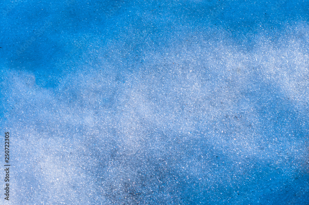 Blue snow texture background