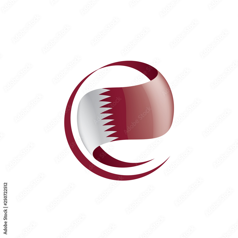 Qatar flag, vector illustration on a white background Qatar flag, vector illustration on a white background