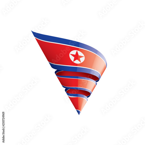 North Korea flag, vector illustration on a white background Free Download North Korea flag, vector illustration on a white background - GFXLoad
