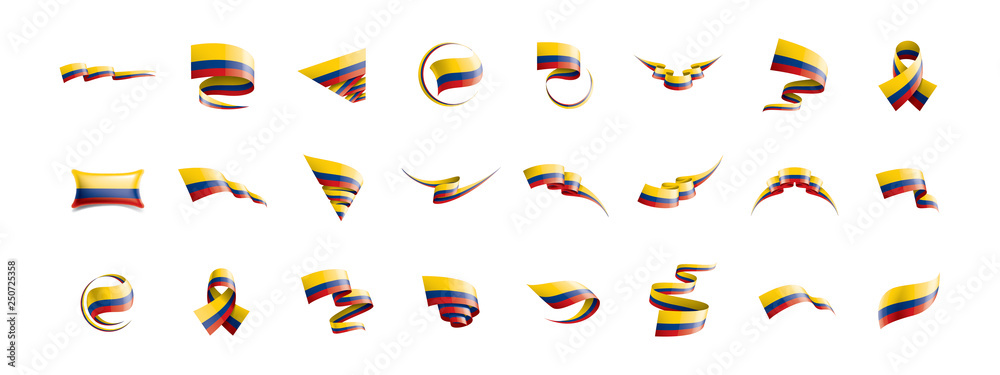 Colombia flag, vector illustration on a white background Colombia flag, vector illustration on a white background