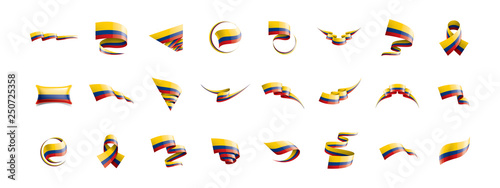 Colombia flag, vector illustration on a white background