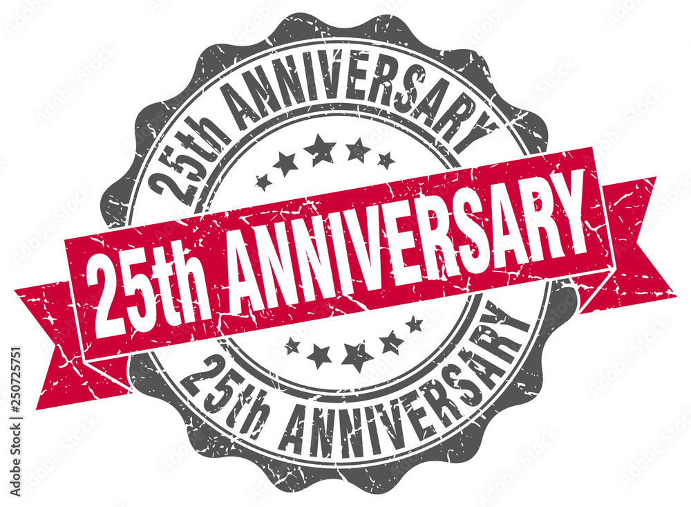 Obraz premium 25th anniversary stamp. sign. seal