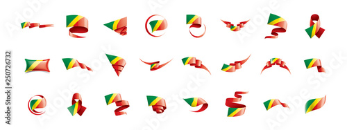Congo flag, vector illustration on a white background