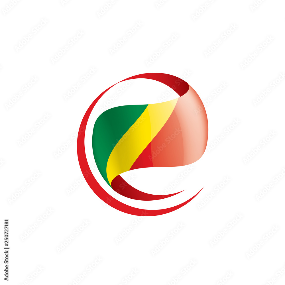 Congo flag, vector illustration on a white background
