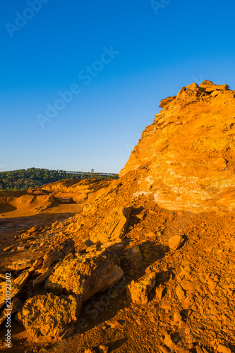 colored mountains and cliffs of Rio Tinto, Andalusia at sunrise © serhii