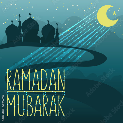 Ramadan Kareem background. Ramadan mubarak Greeting card, invitation for muslim community.	