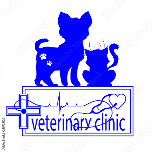 Cat and dog vector signs and logo. Vector logo for veterinary clinic