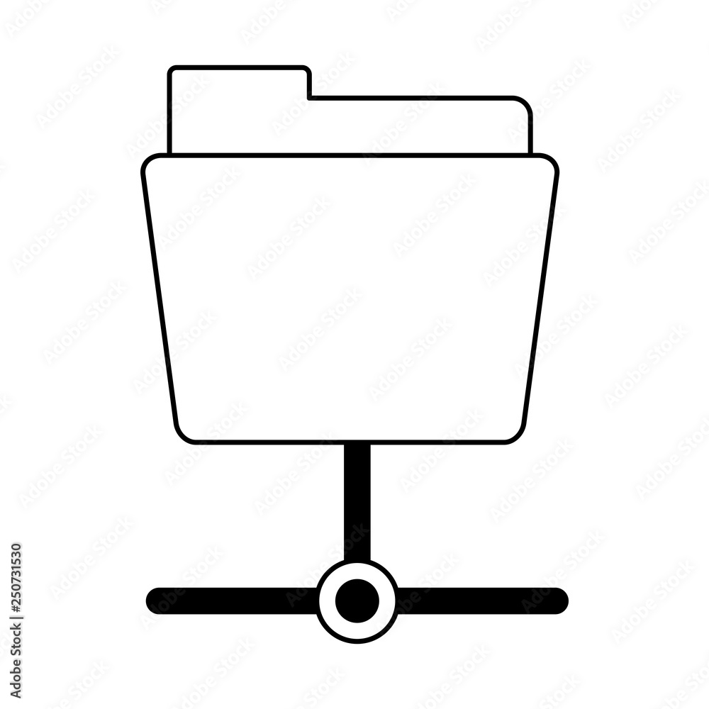 Folder database symbol black and white Folder database symbol black and white
