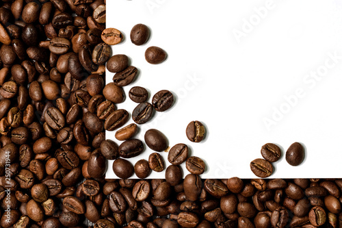 mockup white paper on coffee beans