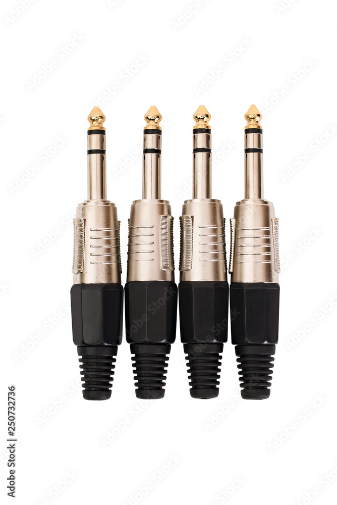 multiple Jack plugs, on white background, isolated multiple Jack plugs, on white background, isolated