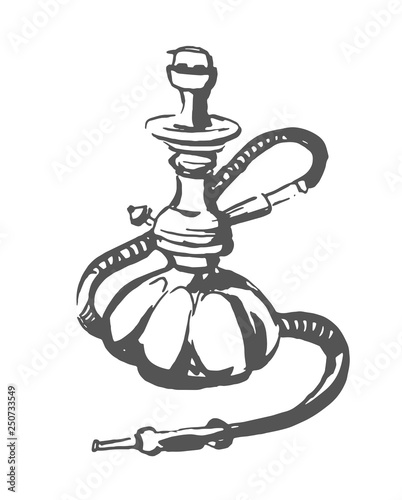 Vector Hand drawn sketch of hookah illustration on white background