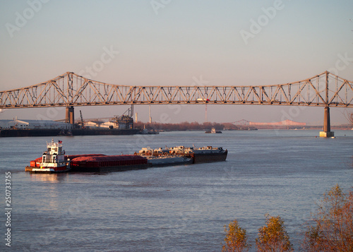 A bridge joining Baton Rouge and Port Allen across the Mississippi river in Louisiana, USA