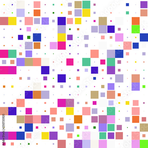 The mosaic of a bright colorful squares on a white background