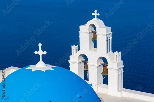 The Three Bells of Fira (Agios Theodori Church), Santorini, Greece photo