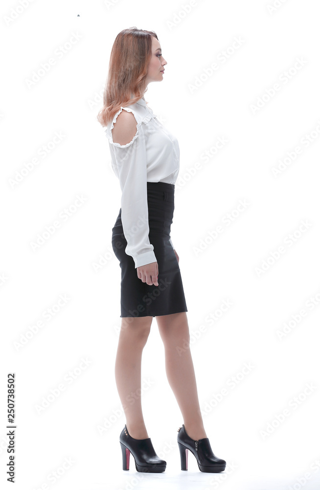 walking business lady, side view walking business lady, side view