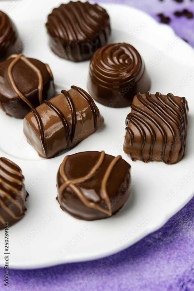 chocolate candies of different shapes chocolate candies of different shapes