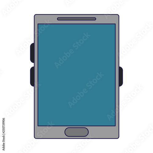 Smartphone mobile technology symbol blue lines