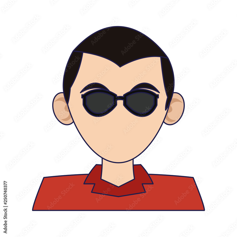 man faceless profile cartoon blue lines man faceless profile cartoon blue lines