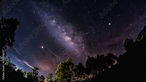 Milky Way proyectes by Mars and Jupiter © Sebastian